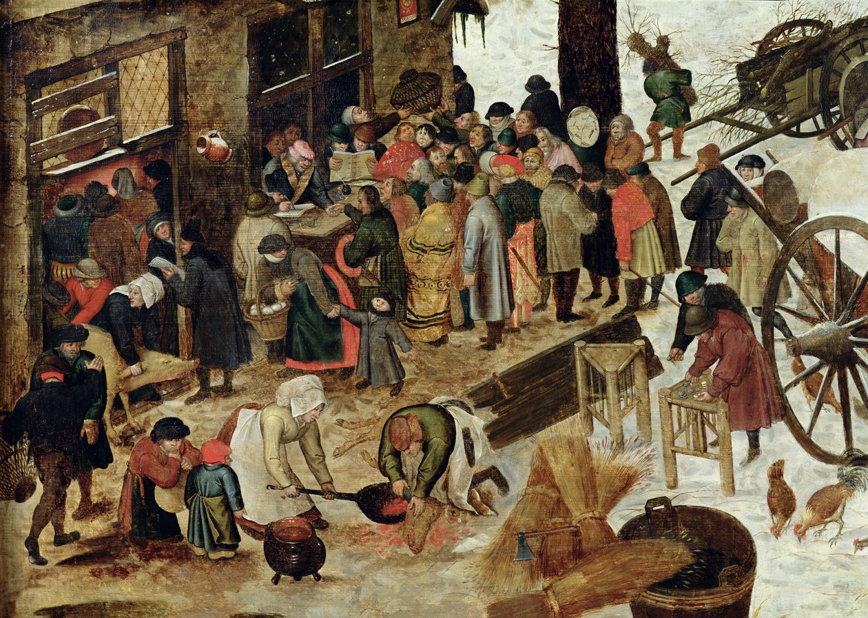 Le paiement de la dîme, ou Le recensement à Bethléem (détail), après 1566 - Pieter Brueghel the Younger