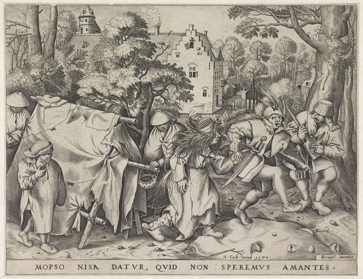 Mariée sale ou le mariage de Mopsus et Nisa, gravé par Pieter van der Heyden (1570) - Pieter The Elder after Brueghel