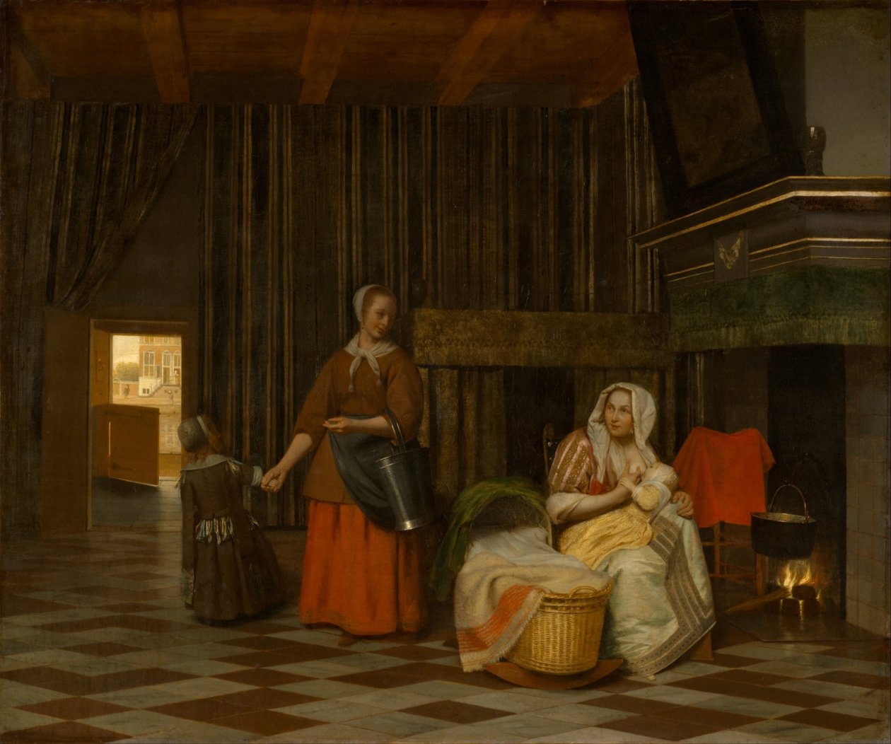 Femme et enfant avec une servante - Pieter de Hooch
