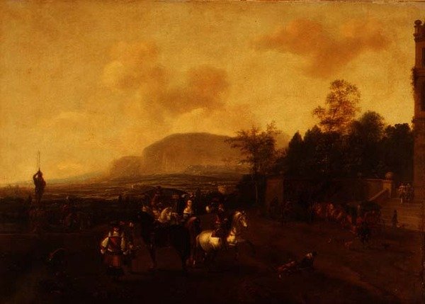 Une partie de chasse au faucon - Pieter (circle of) Wouwermans