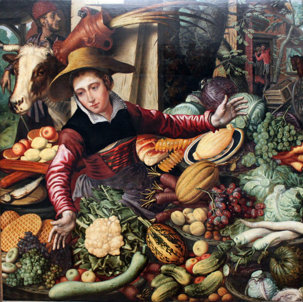French : Femme de marché au stand de légumes The Vegetable Seller - Pieter Aertsen