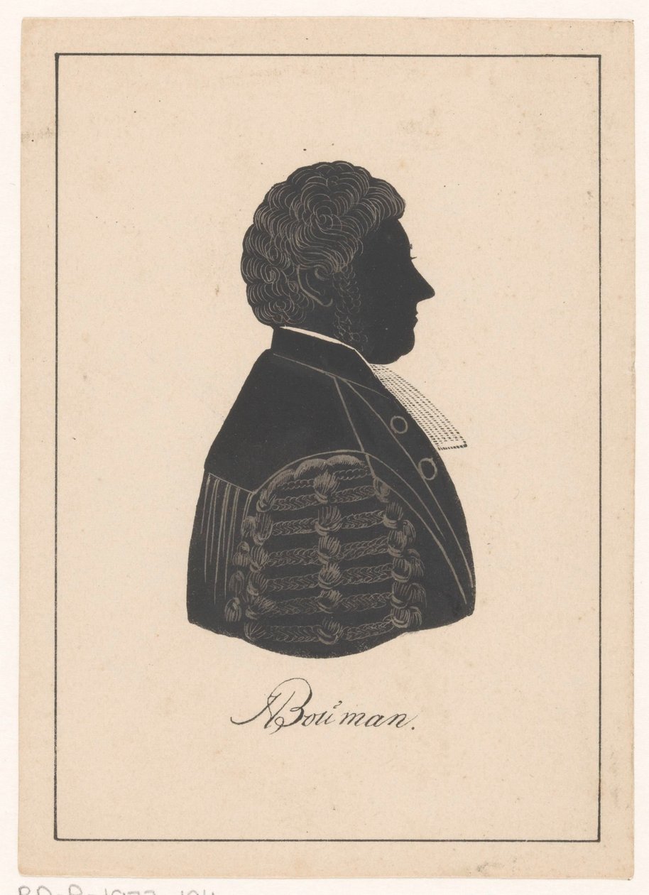 Portrait en silhouette de Herman Bouman - Pieter Barbiers (IV) (possibly)