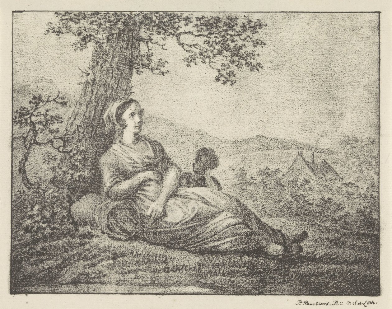 Femme reposant près d