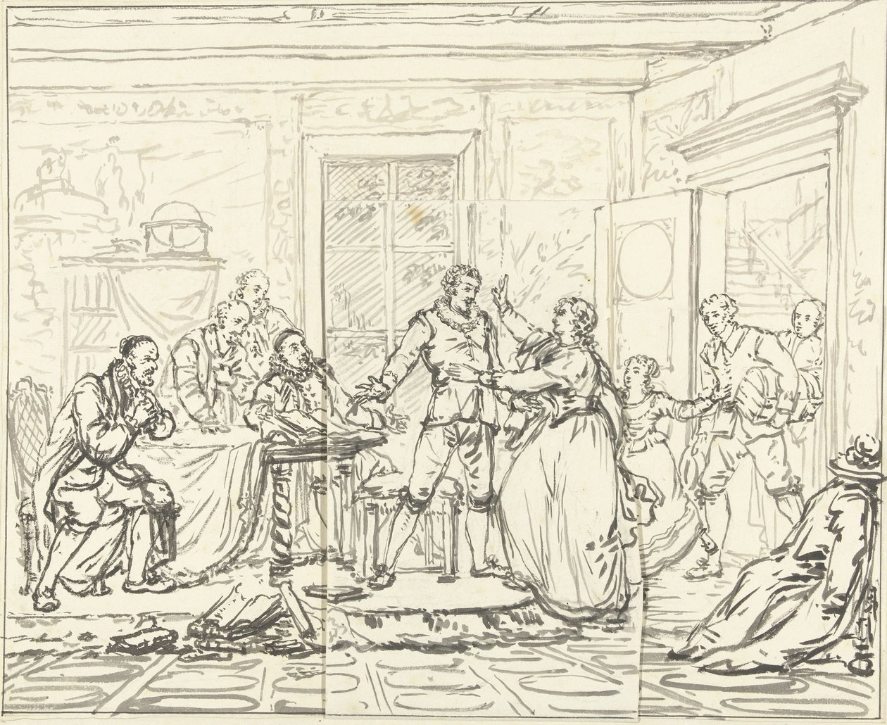 Scène de théâtre de Jacob Simonsz de Rijk - Pieter Bartholomeusz. Barbiers