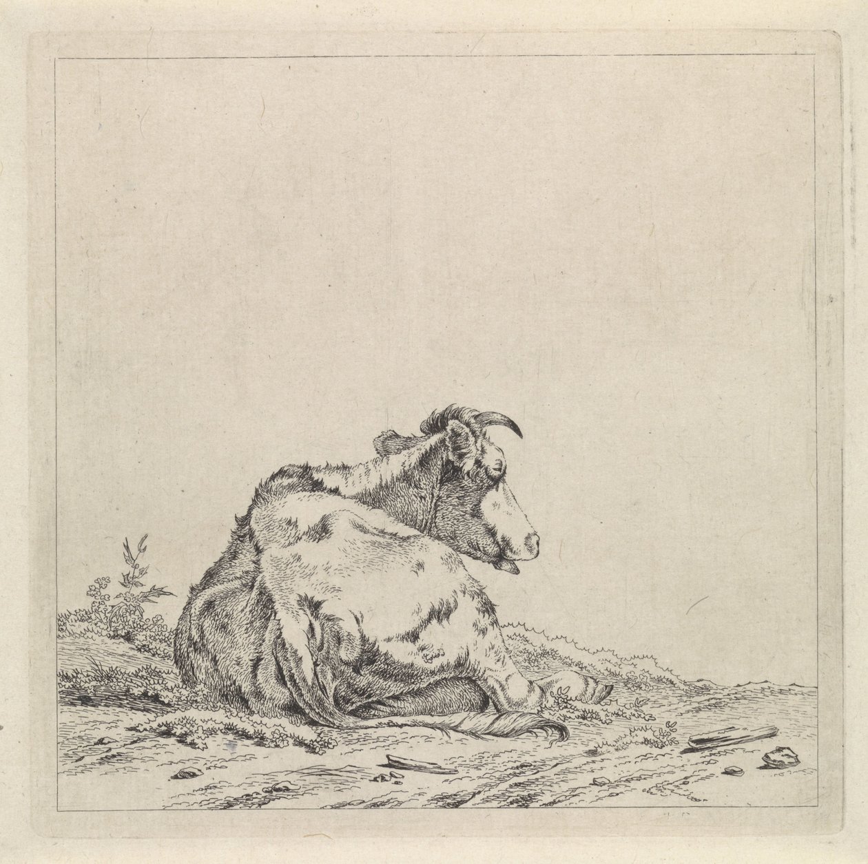 Paysage avec vache couchée - Pieter Janson
