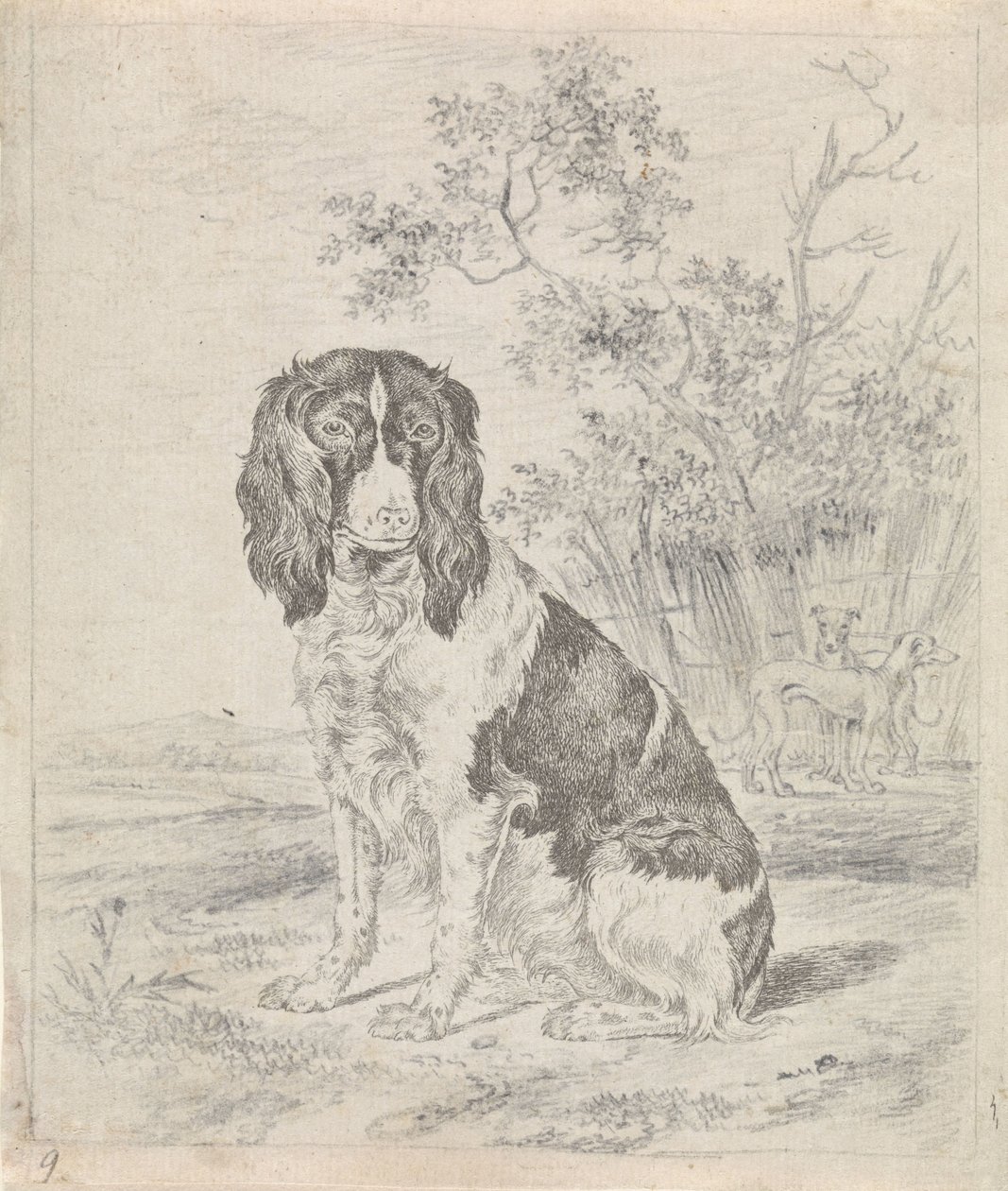 Chien de chasse assis - Pieter Janson