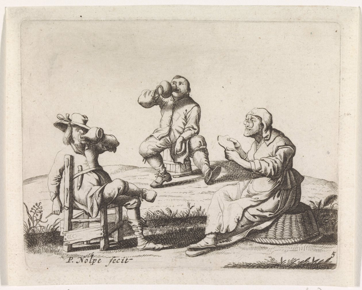 Trois paysans - Pieter Nolpe