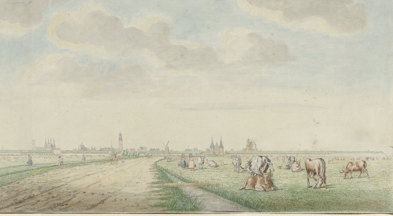 Vue de Kampen du côté terrestre - Pieter Remmers
