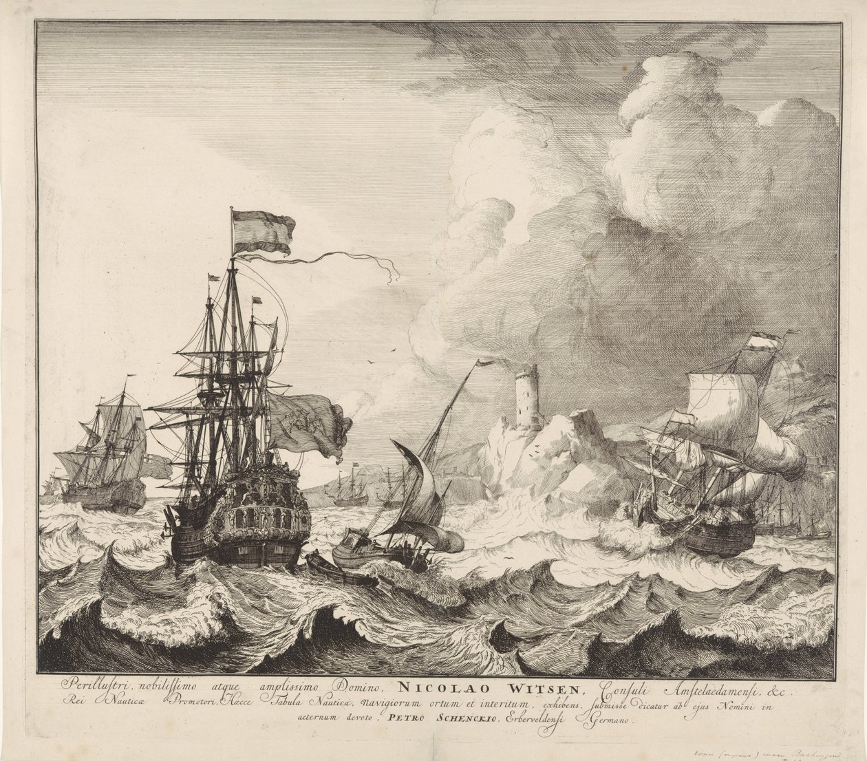 Navires en tempête - Pieter Schenk (I)