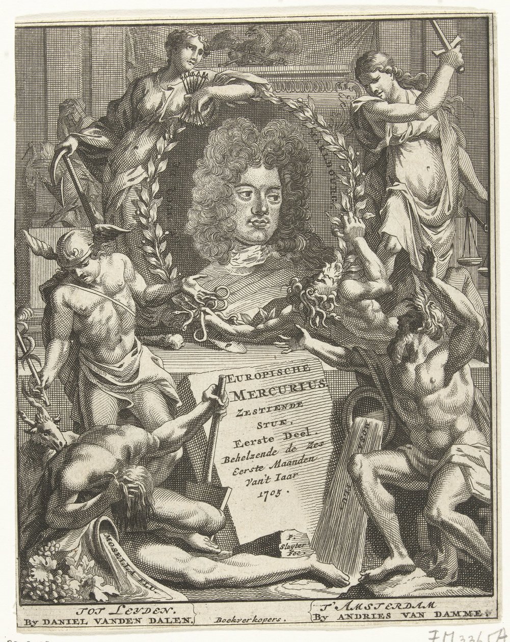 Page de titre du Mercure européen, 1705 - Pieter Sluyter