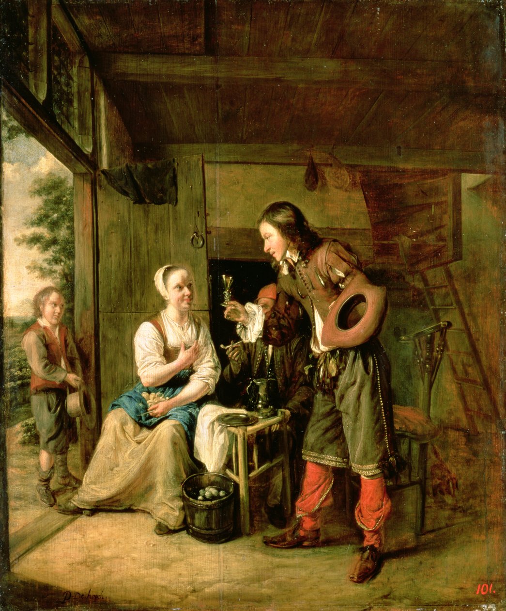 Guerrier et serviteur, 1653 - Pieter de Hooch