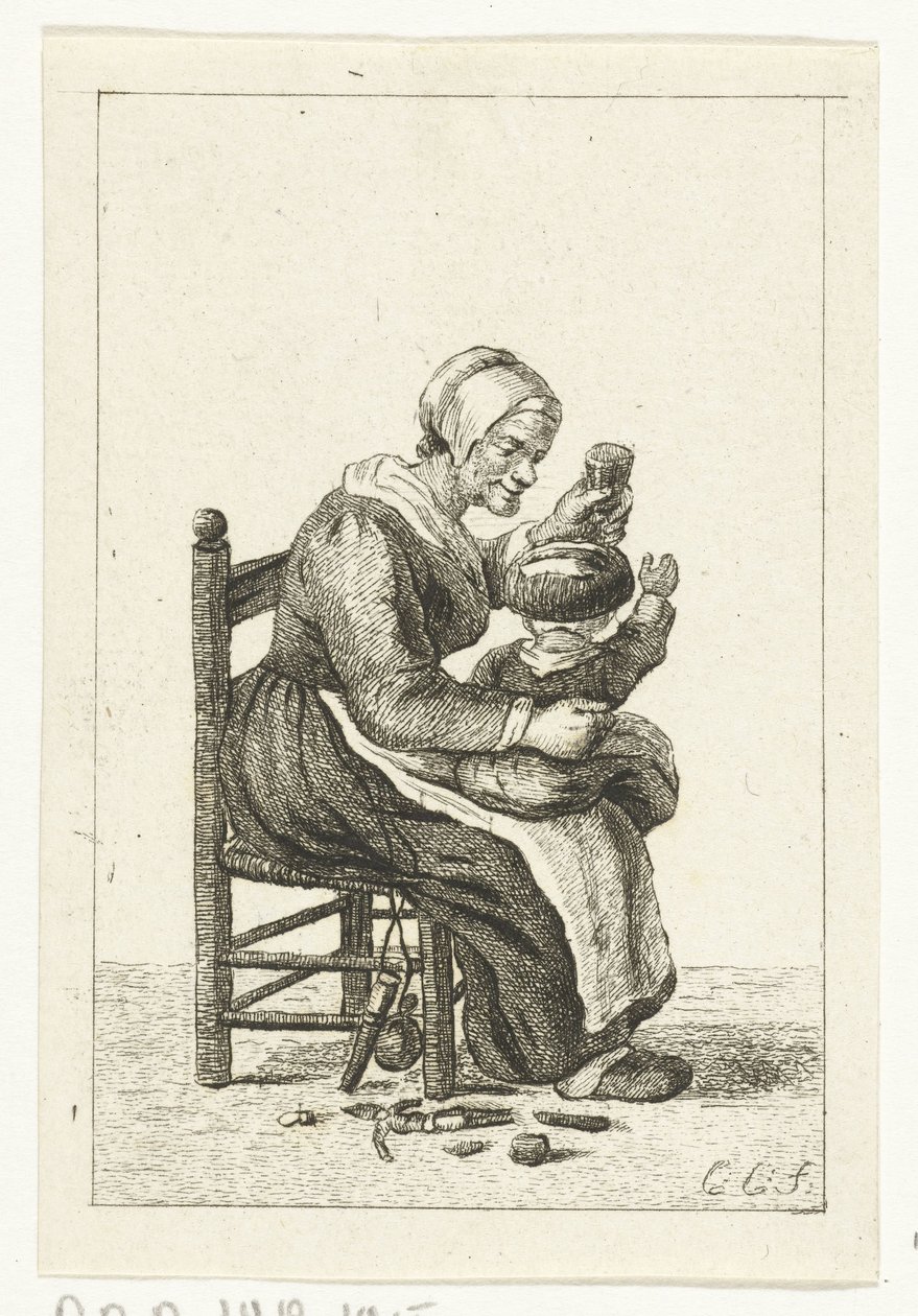 Femme avec enfant sur les genoux - Pieter de Mare