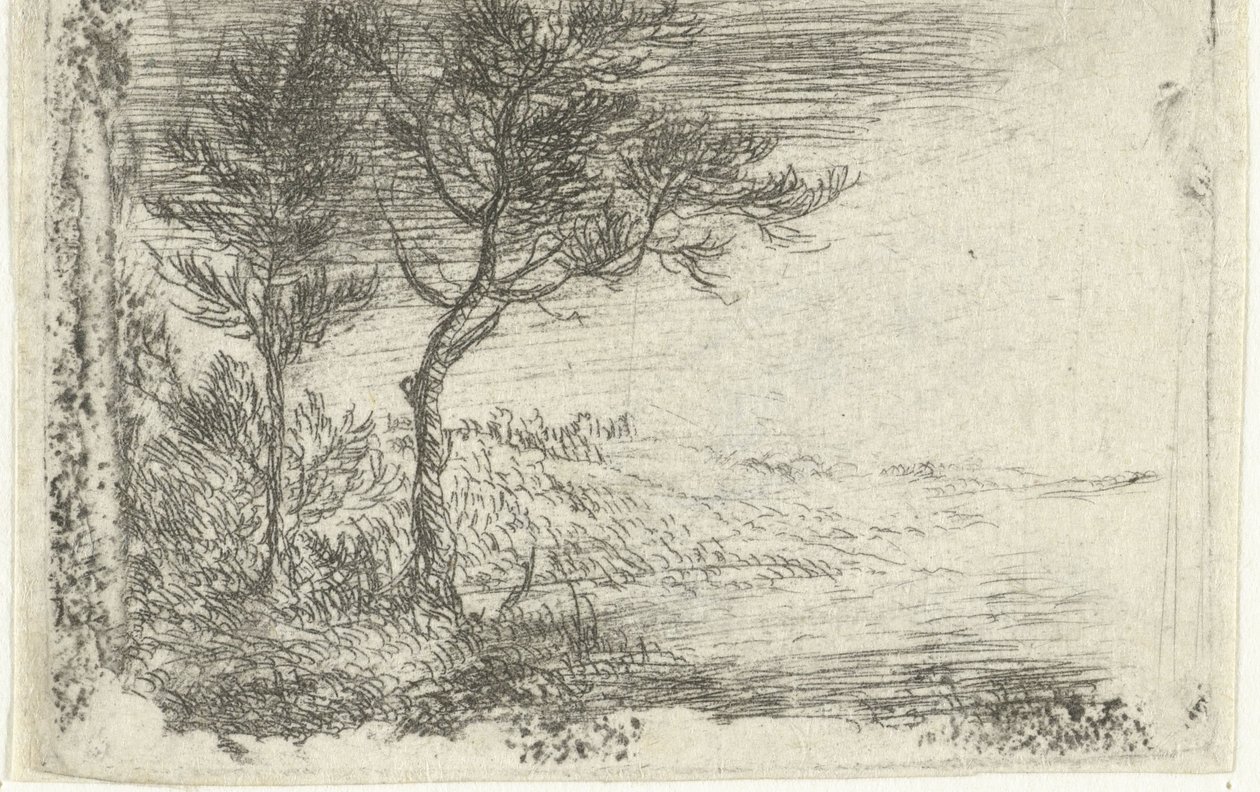 French : Paysage avec deux arbres - Pieter van Laer