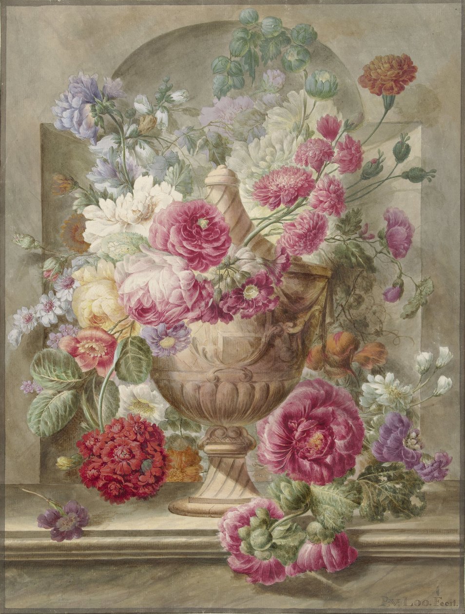 Vase avec des fleurs - Pieter van Loo