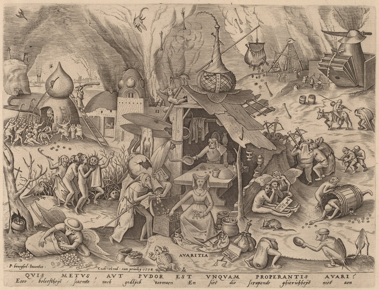 Avarice - Pieter van der Heyden after Pieter Bruegel the Elder