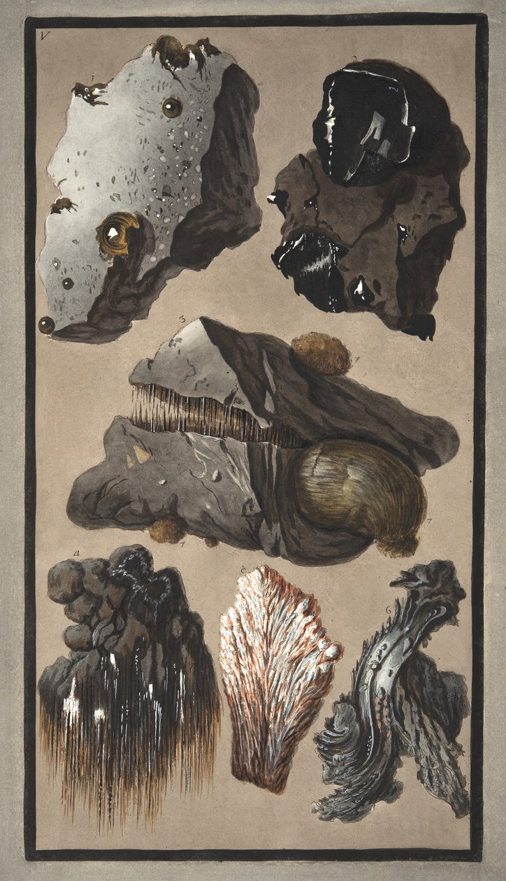 Spécimens de matière volcanique, de 