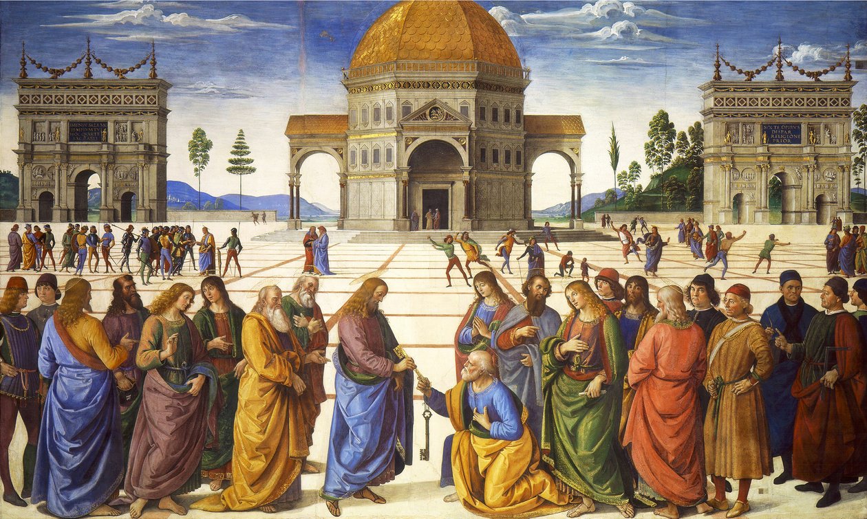 Remise des clés à Saint Pierre, de la chapelle Sixtine, 1481 - Pietro Perugino