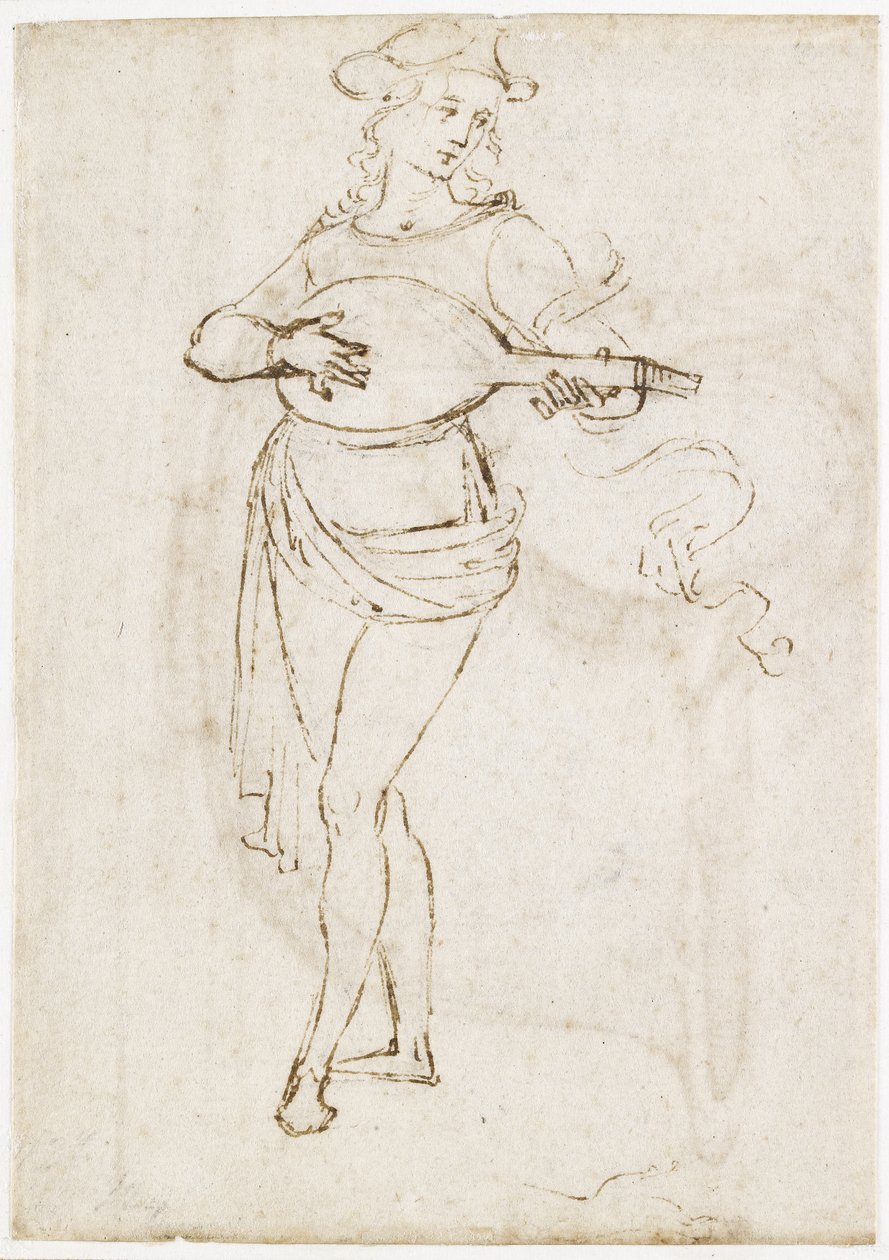 Recto : Un joueur de luth, WA1846.6 - Pietro Perugino