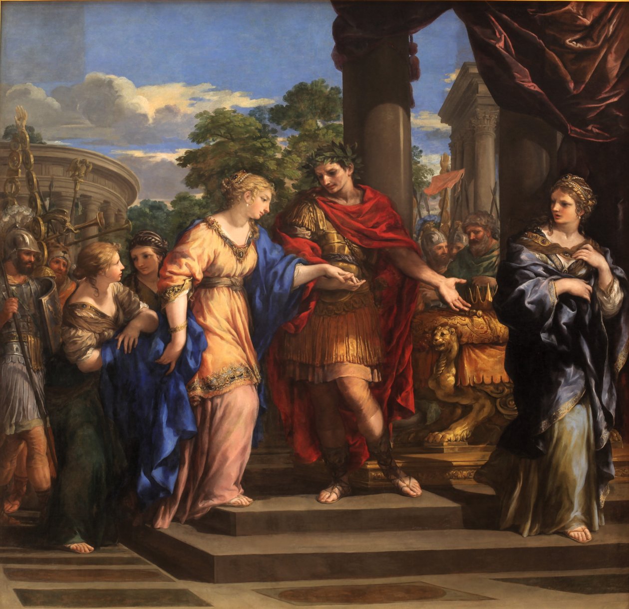 César donne le trône égyptien à Cléopâtre - Pietro da Cortona