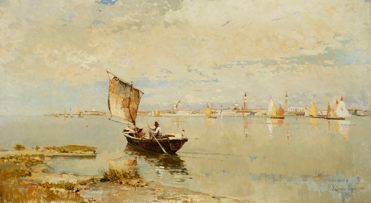 Sur la lagune, 1882 - Pietro Fragiacomo