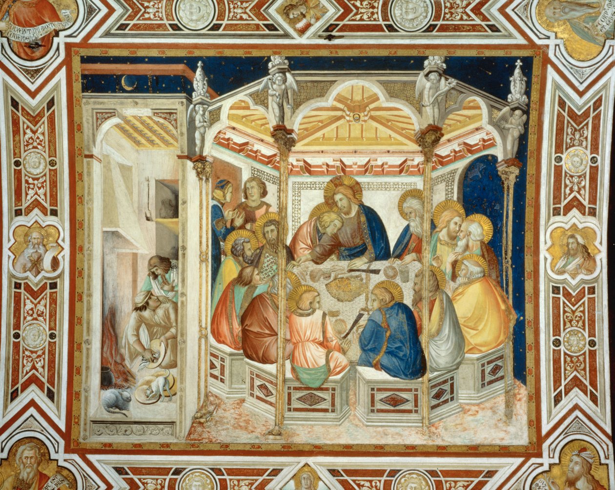 La Cène. Peinture murale ... (peinture murale) - Pietro Lorenzetti