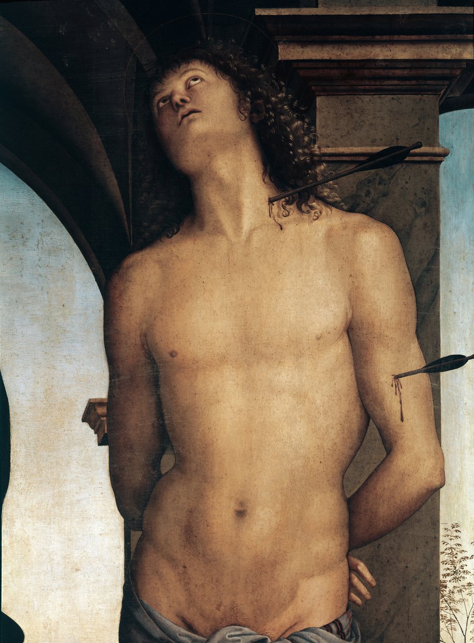 Détail de saint Sébastien - Pietro Perugino