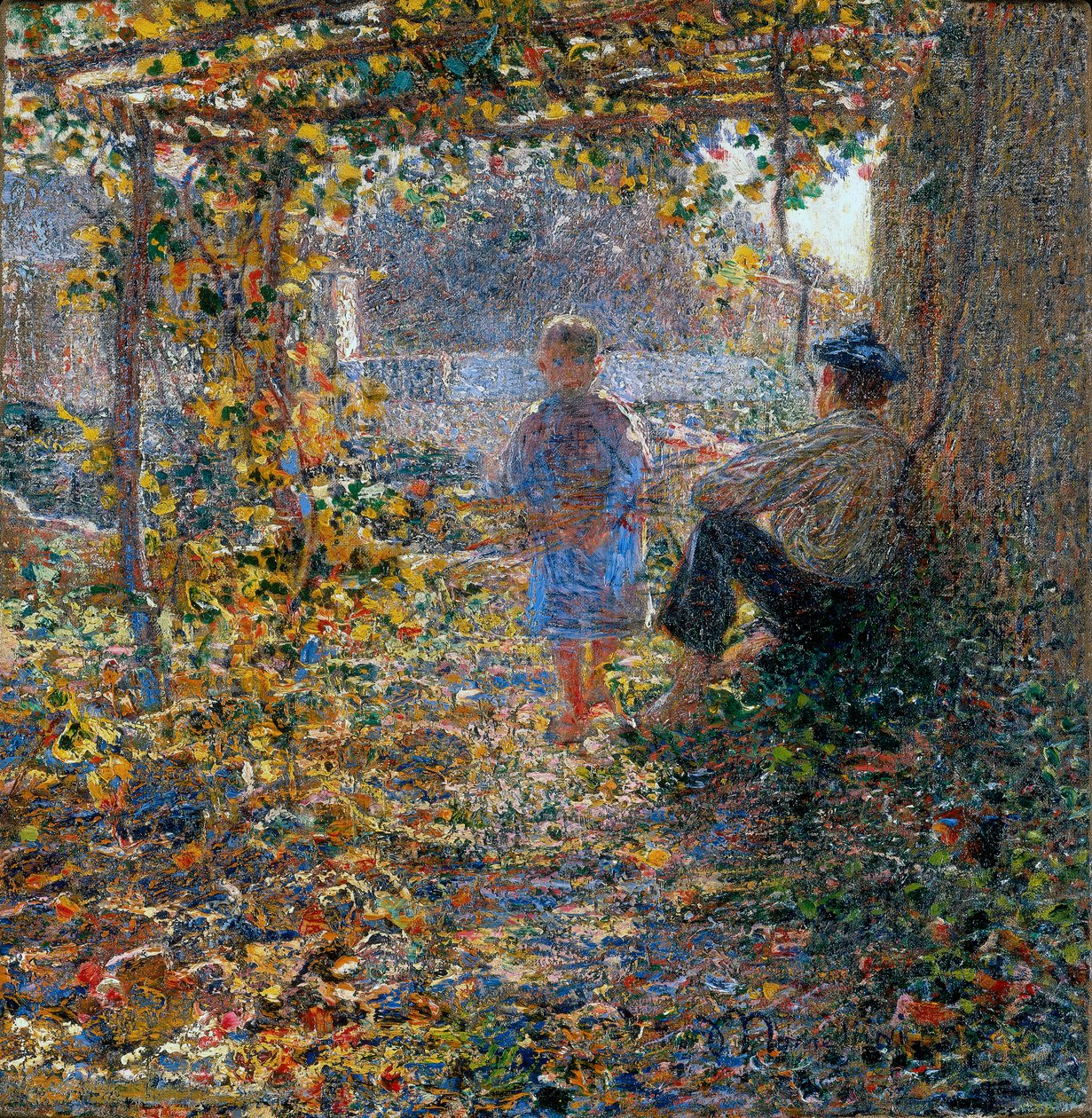 Soir de mars (sous la pergola) - Plinio Nomellini