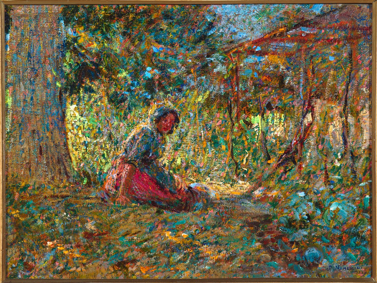 Dans le jardin - Plinio Nomellini