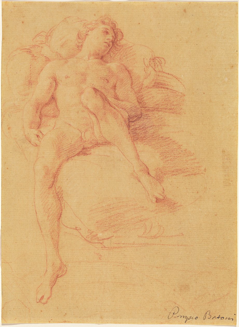 Nu masculin allongé sur un lit - Pompeo Batoni