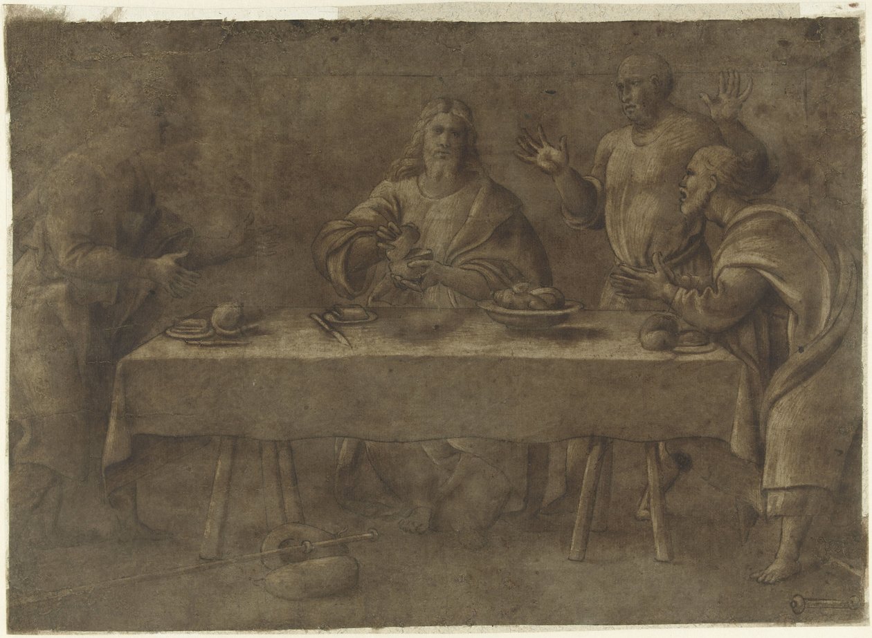 Repas à Emmaüs - Pomponio Amalteo (attributed to)