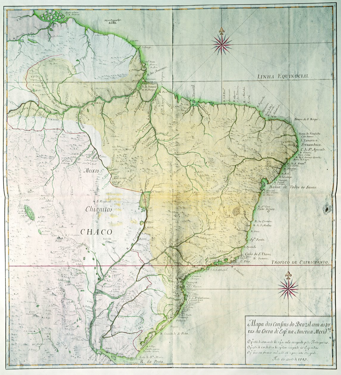 Carte du Brésil, 1749 - Portuguese School