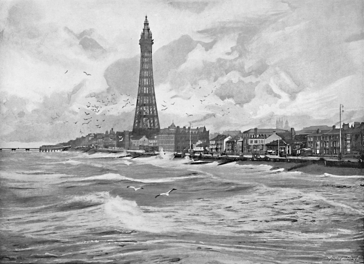 Blackpool, avec sa tour Eiffel, vers 1896 - Poulton and Co
