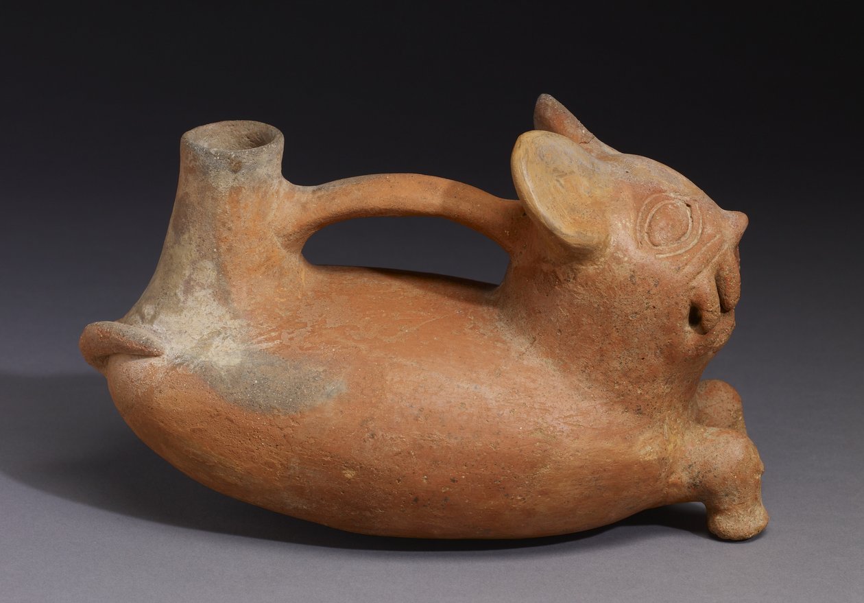 Vase Félin, Culture Vicus (terre cuite) - Pre Columbian