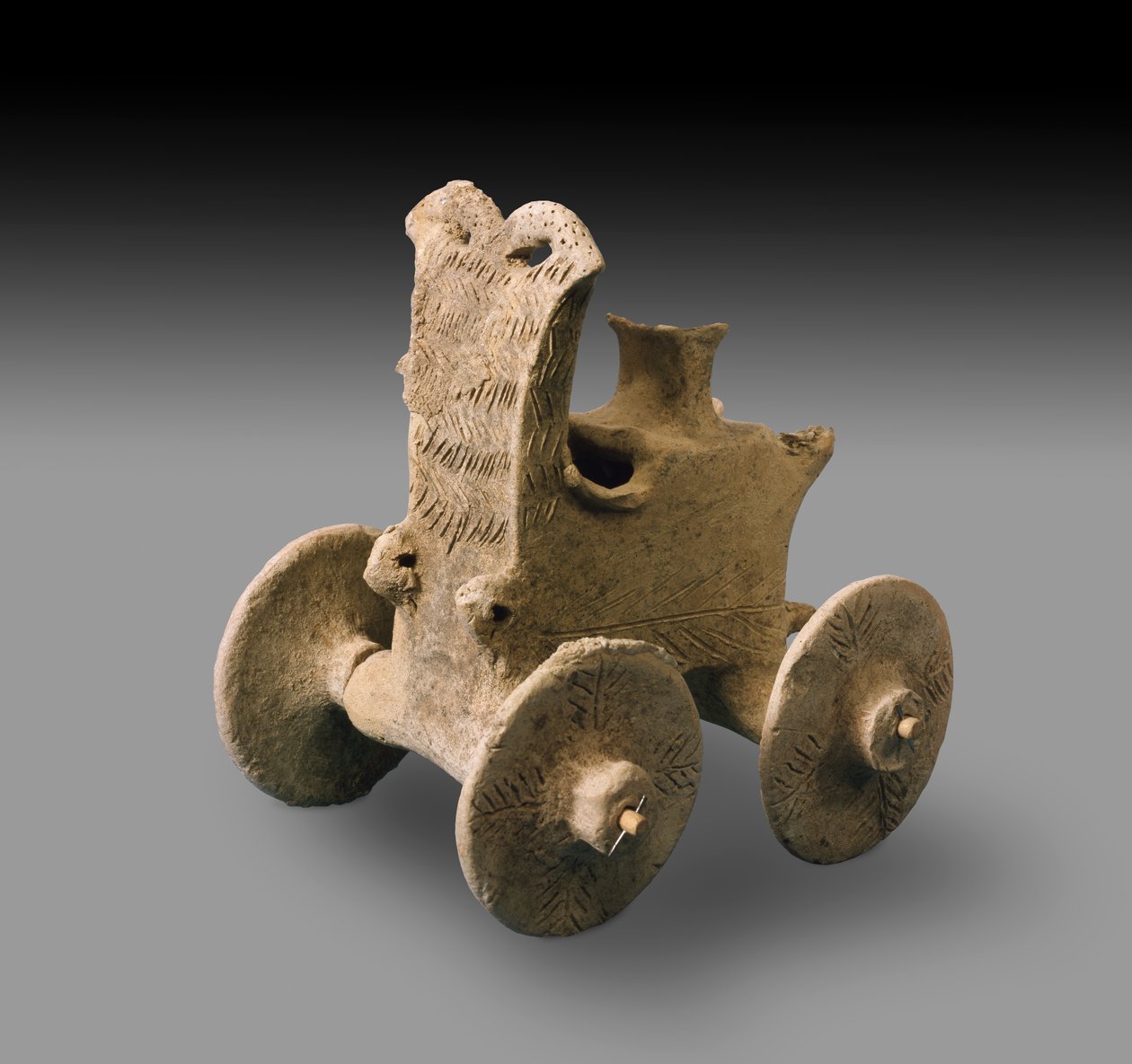 Modèle de char préhistorique (argile cuite) - Prehistoric