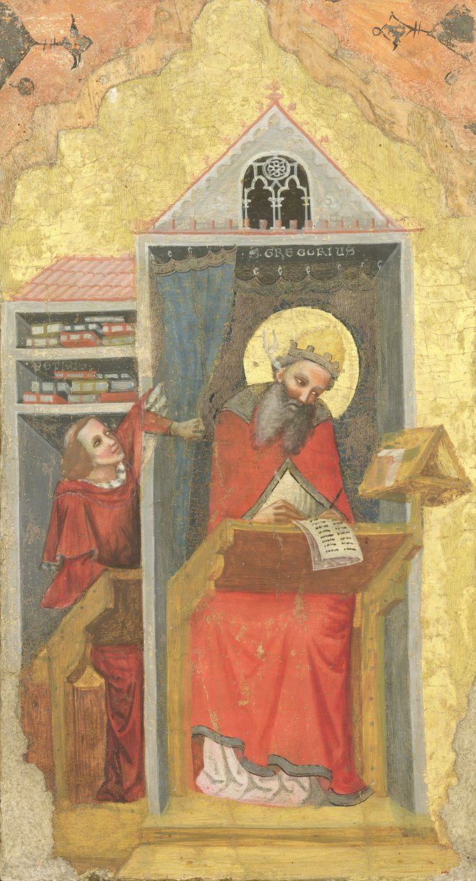 Saint Grégoire le Grand dans son étude - Pseudo Jacopino di Francesco