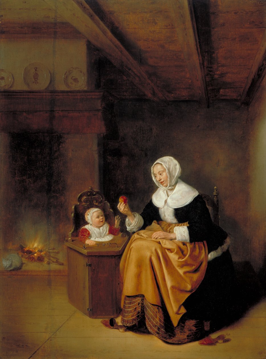 Mère et enfant dans un intérieur, vers 1660 - Quiringh Van Brekelenkam