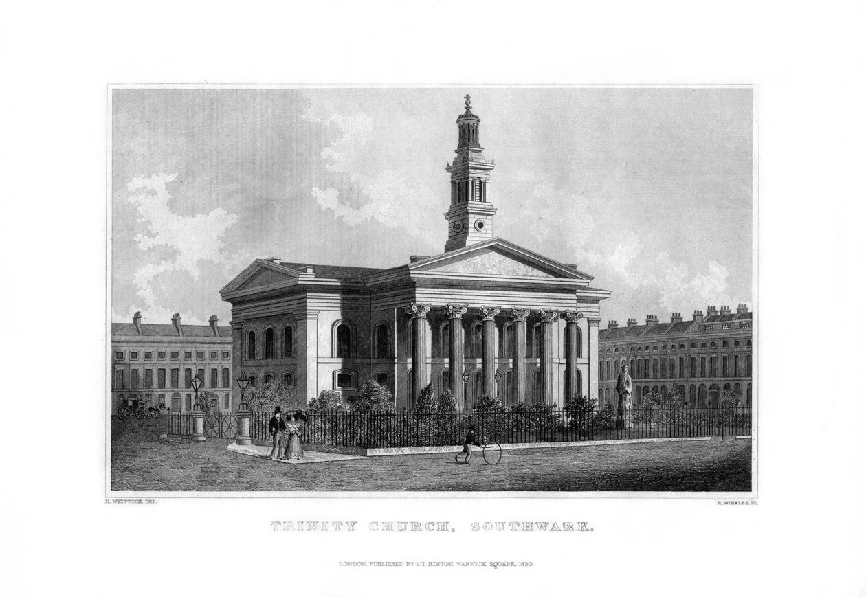 Église de la Trinité, Southwark, Londres, 1830 - R. Winkles