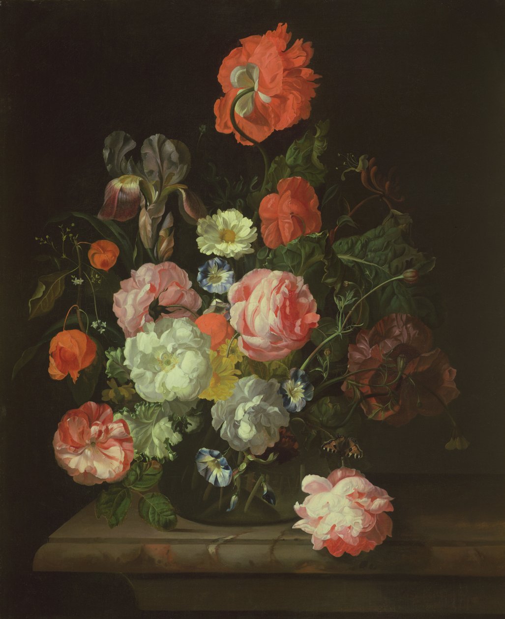 Fleur dans un vase en verre - Rachel Ruysch