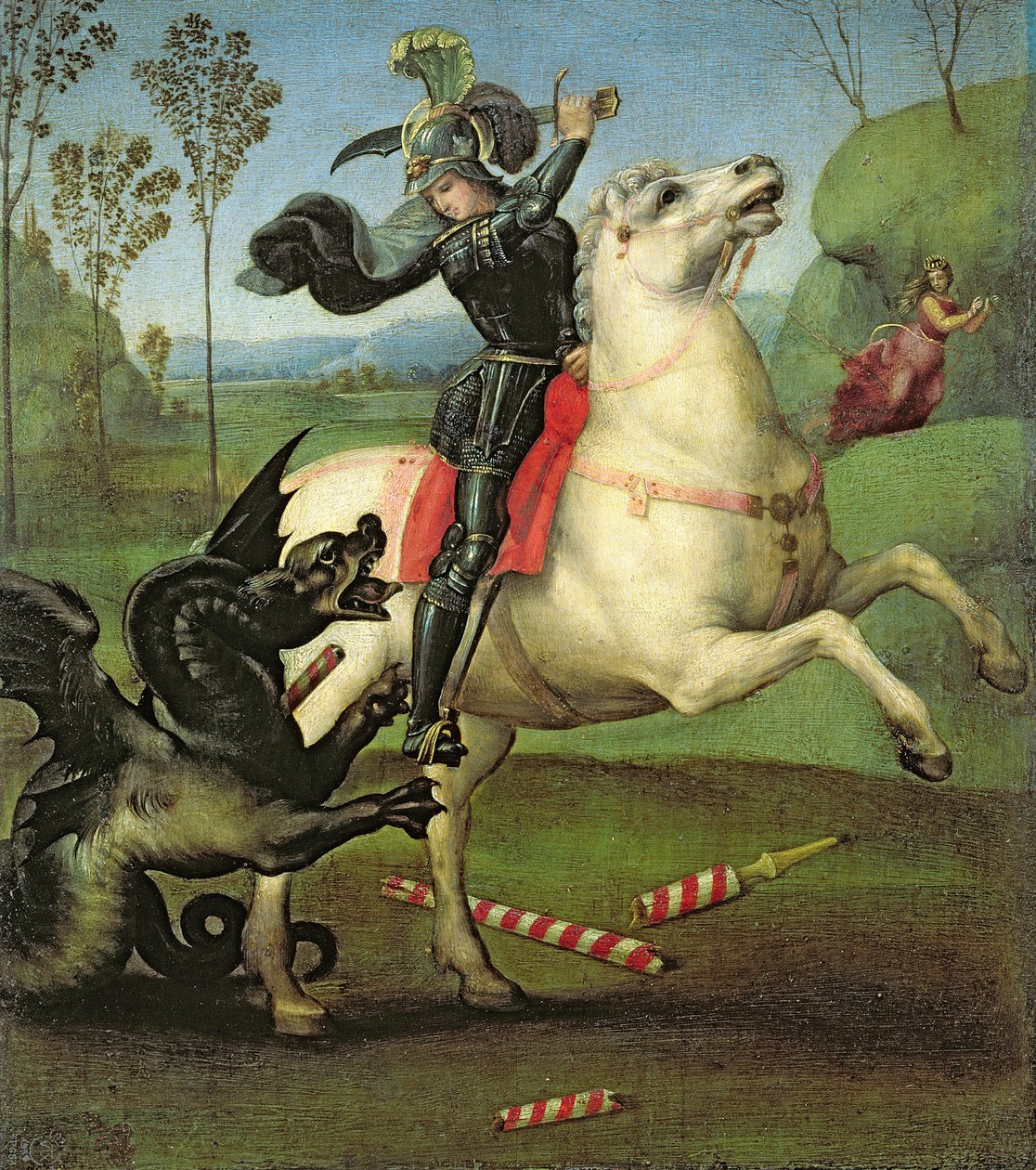 Saint Georges luttant avec le dragon, vers 1503-05 - Raffaello Sanzio Raphael