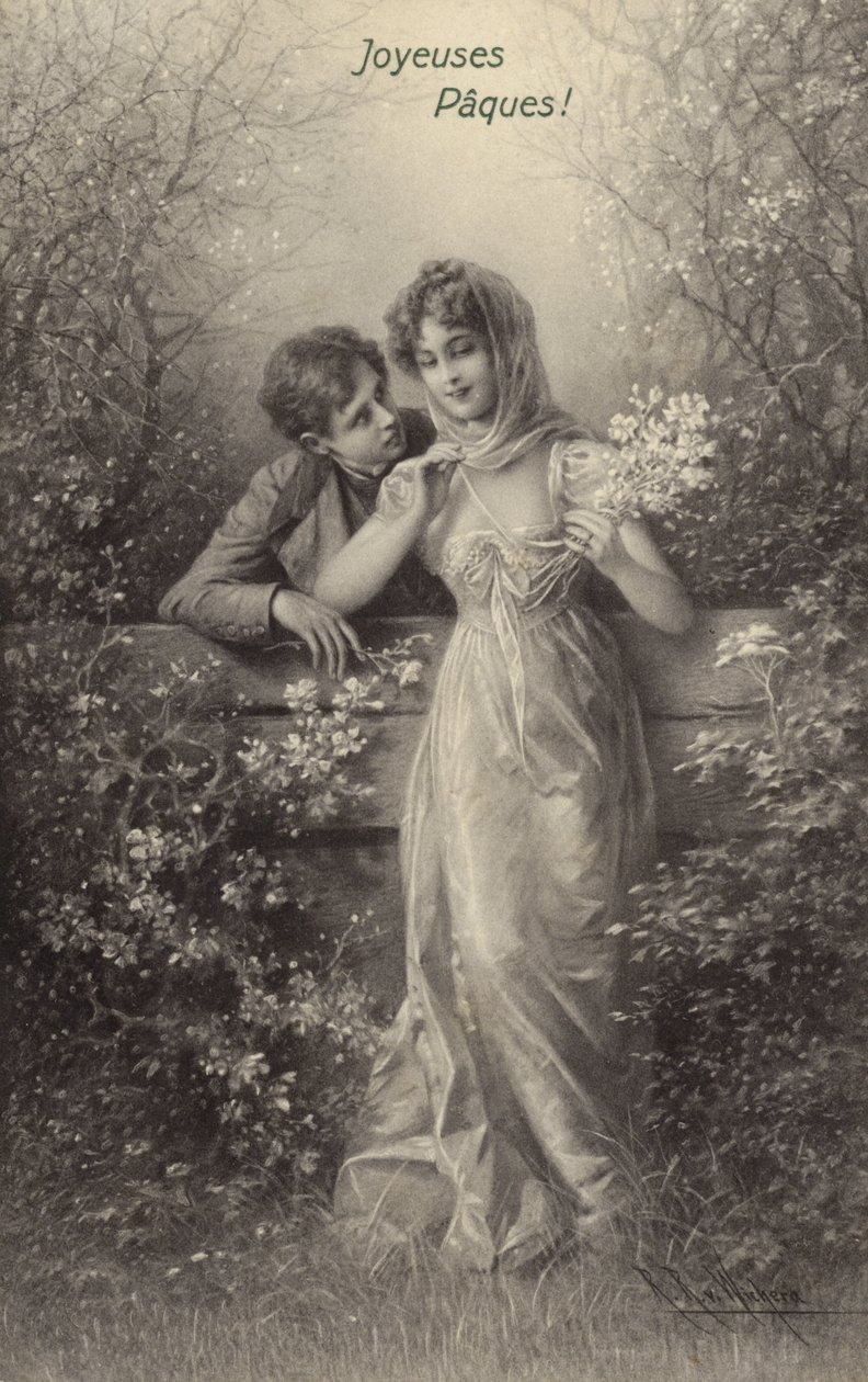 Couple appuyé sur une clôture - Raimund Ritter Von Brennerstein Wichera