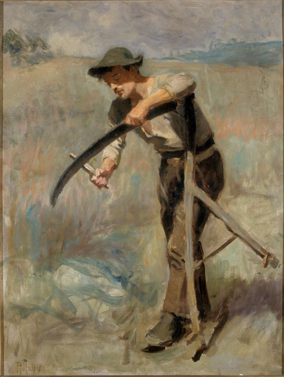 Aiguiser la faux, 1897 - Ralph Hedley