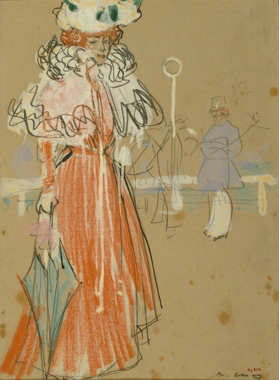 Figure féminine en rouge - Ramon Casas i Carbo