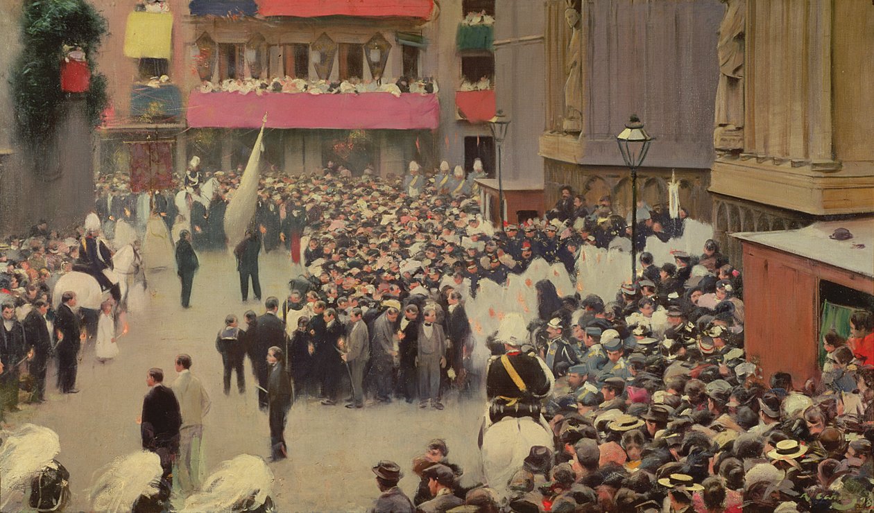 Procession de Corpus Christi quittant l