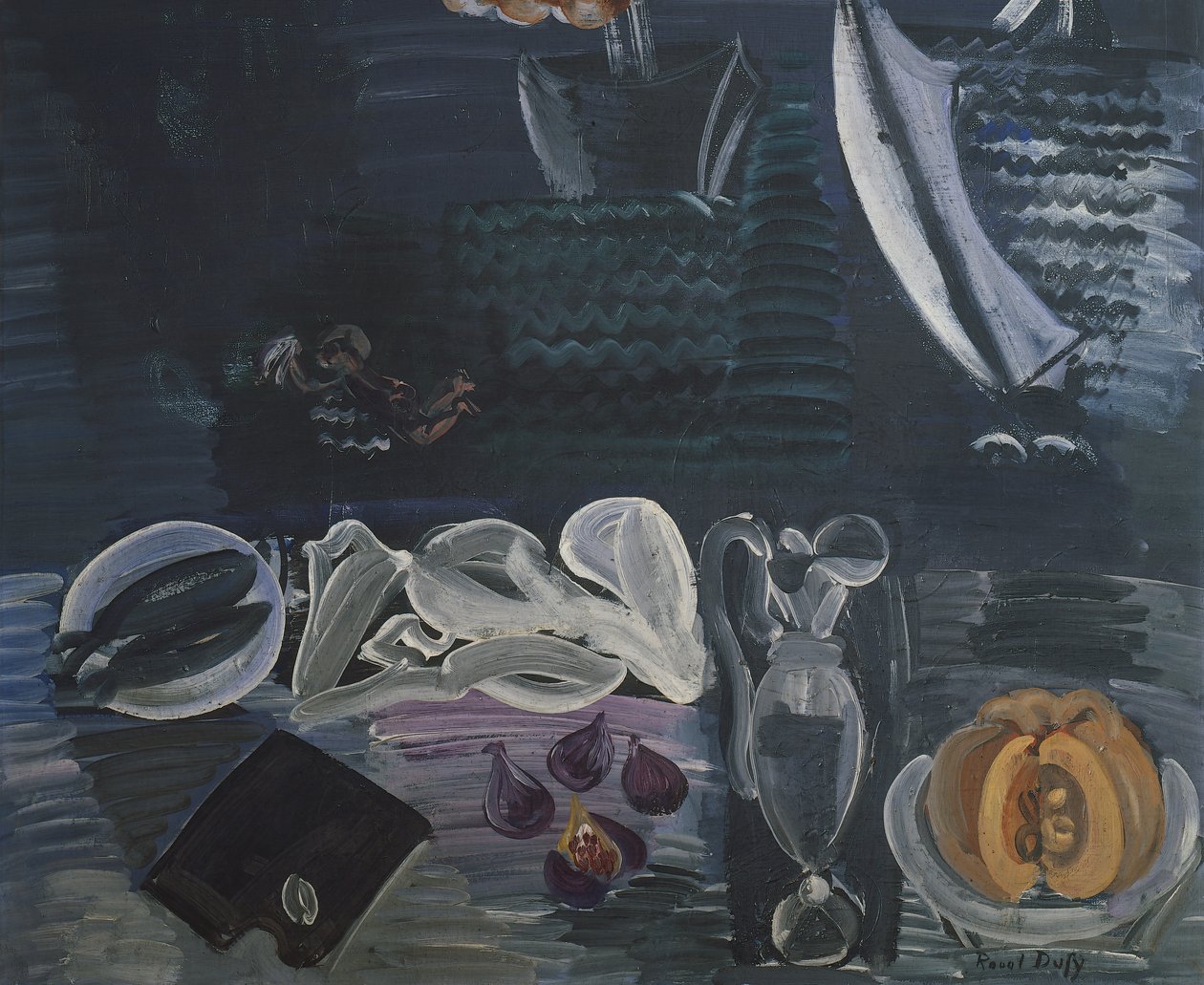 Nature morte avec la mer en arrière-plan - Raoul Dufy