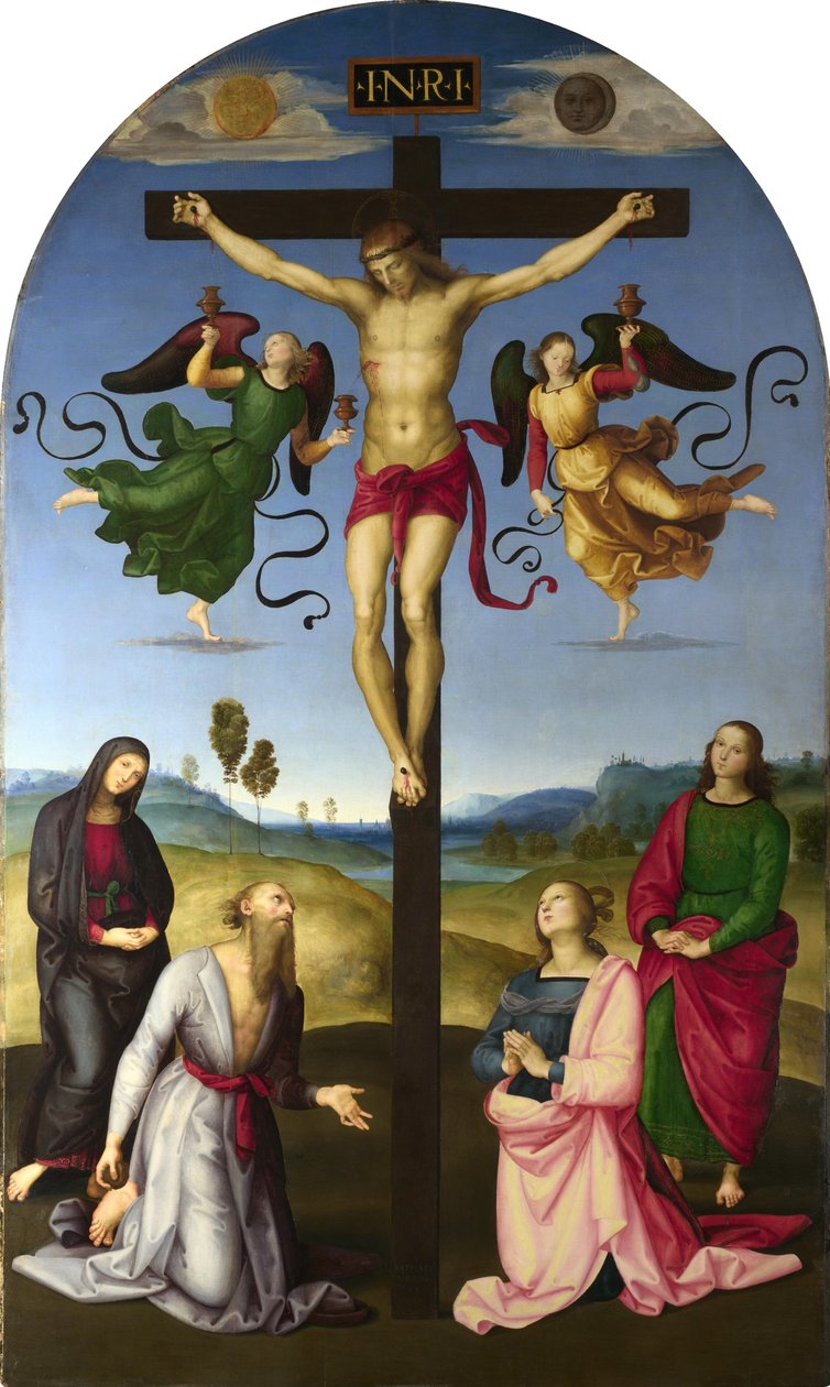 Le Christ crucifié avec la Vierge Marie, les Saints et les Anges (La Crucifixion Mond) - Raffaello Sanzio Raphael