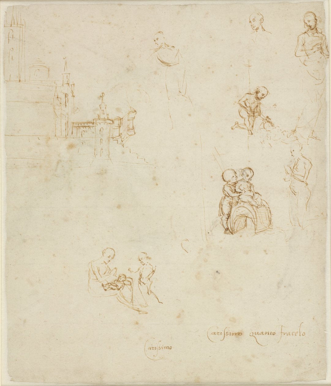 Verso : Diverses études de figures, WA1846.145 - Raffaello Sanzio Raphael