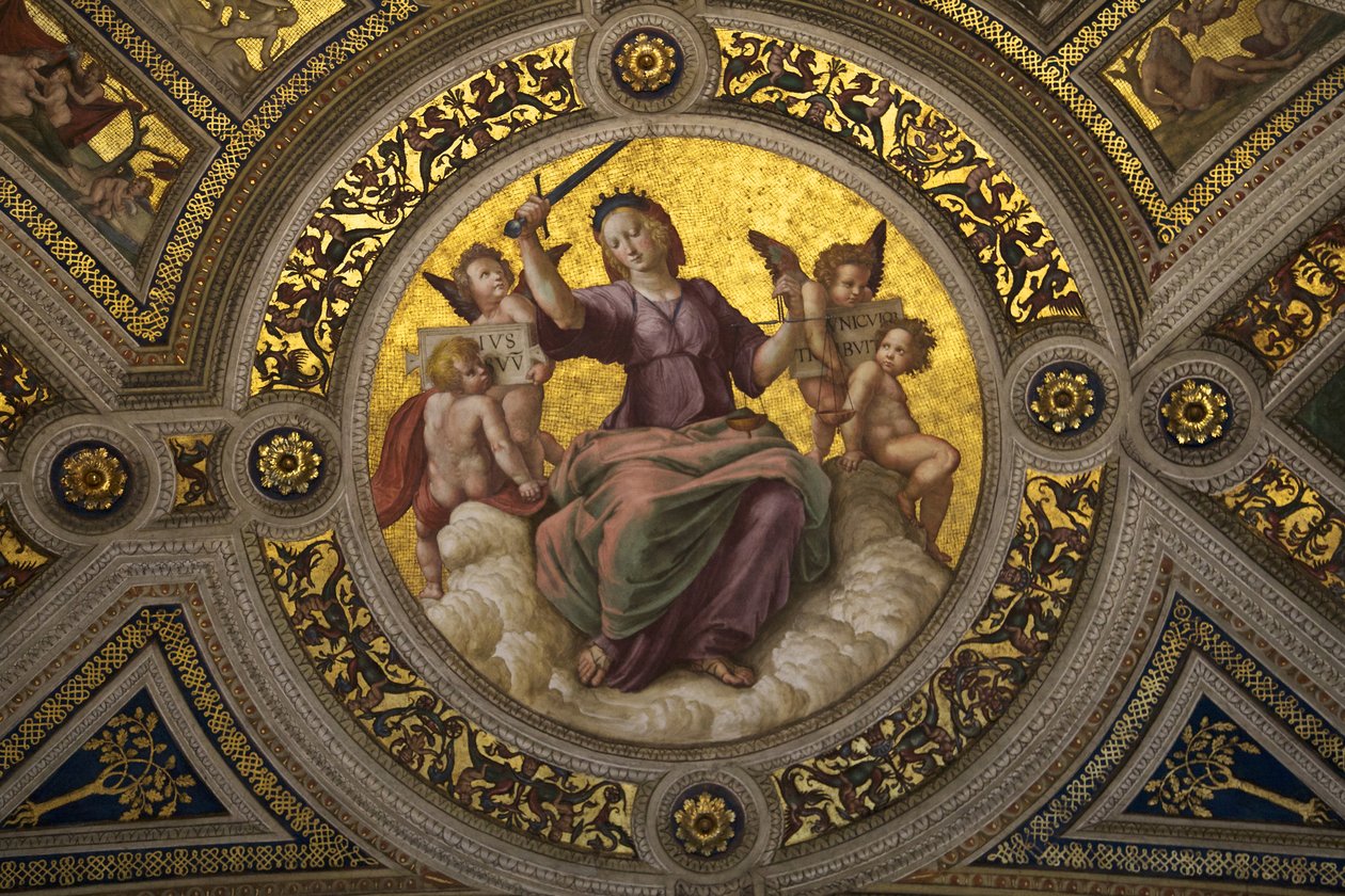 Fresque de la Justice dans la Stanza della Segnatura - Raffaello Sanzio Raphael