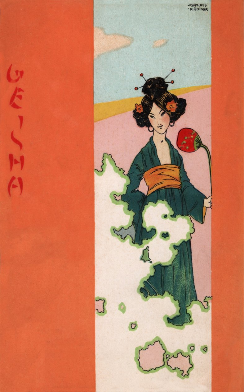 Geisha, vers 1900 (illustration) - Raphael Kirchner