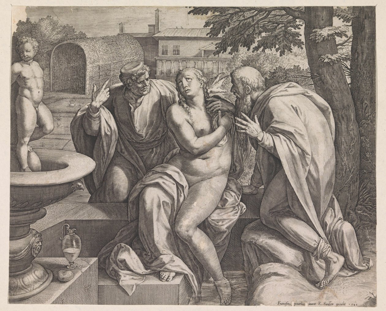 Suzanne et les vieillards - Raphaël Sadeler (I)