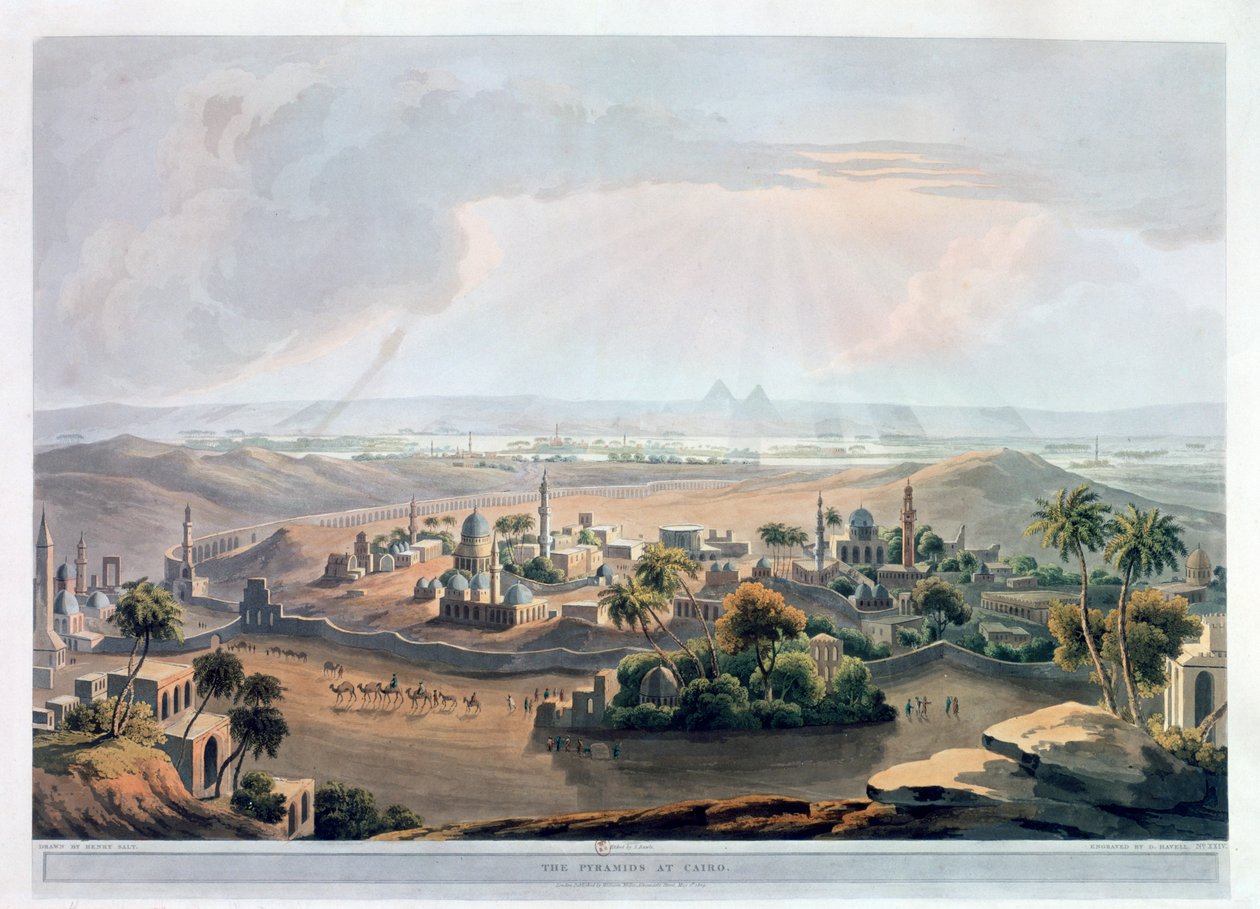 Les pyramides au Caire, 1809 - Rawle